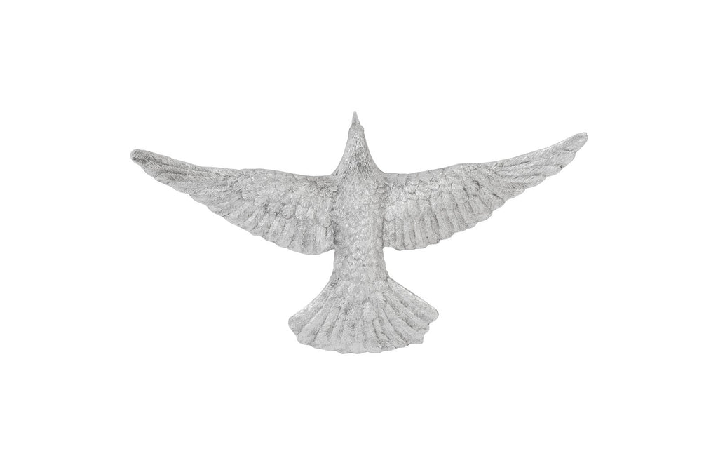 Dove Wall Art, Silver Leaf, 27x3x14"