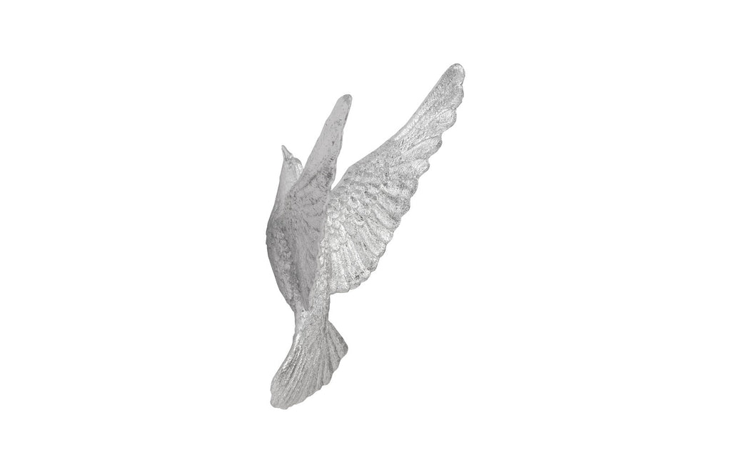 Dove Wall Art, Silver Leaf, 19x7x20"