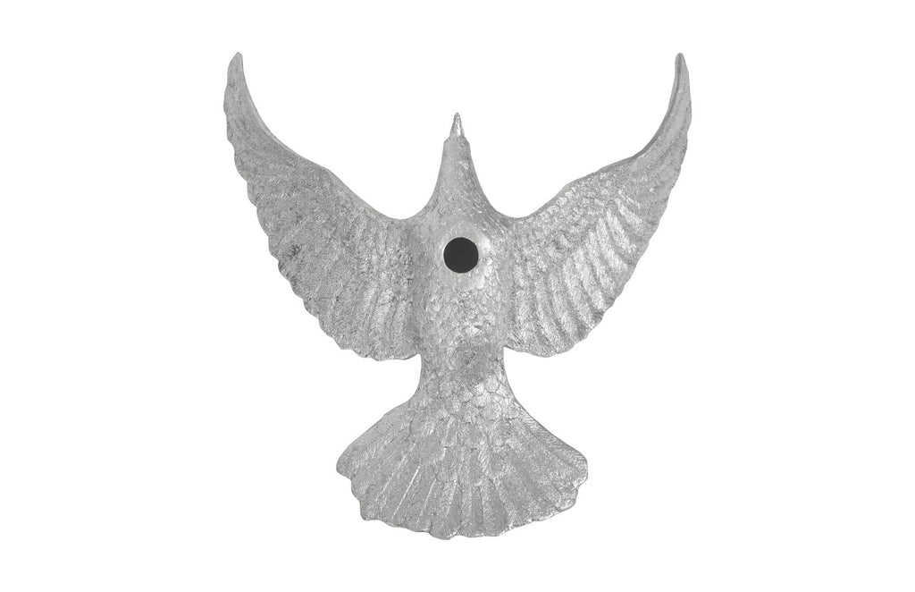 Dove Wall Art, Silver Leaf, 19x7x20"