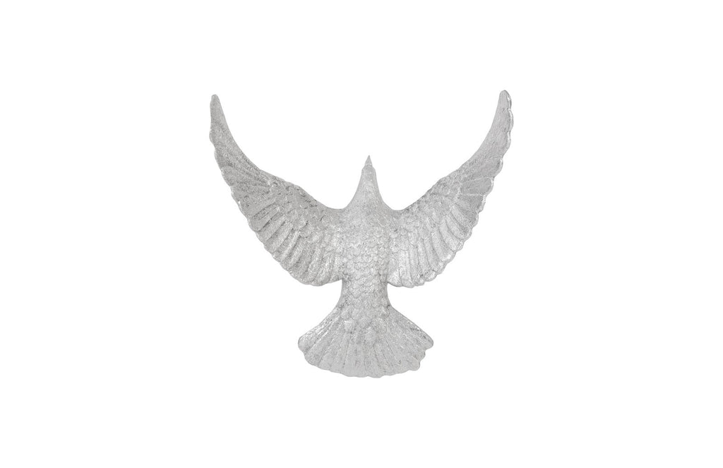 Dove Wall Art, Silver Leaf, 19x7x20"