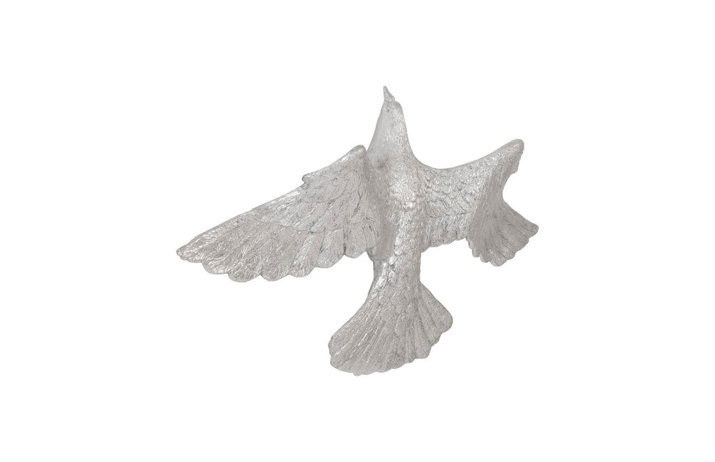 Dove Wall Art, Silver Leaf, 29x5x15"