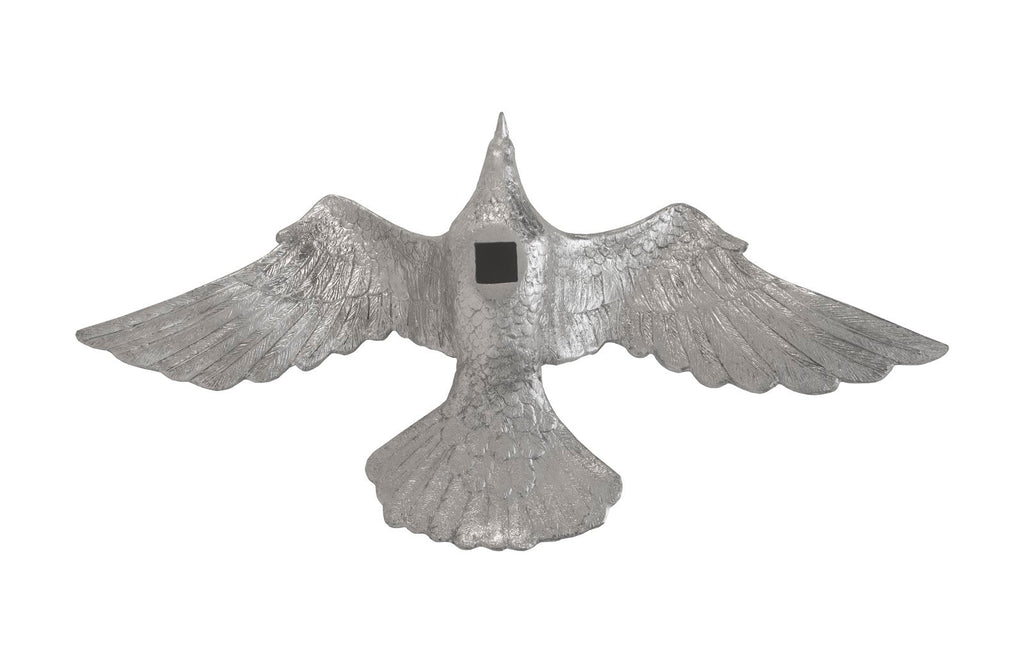 Dove Wall Art, Silver Leaf, 29x5x15"