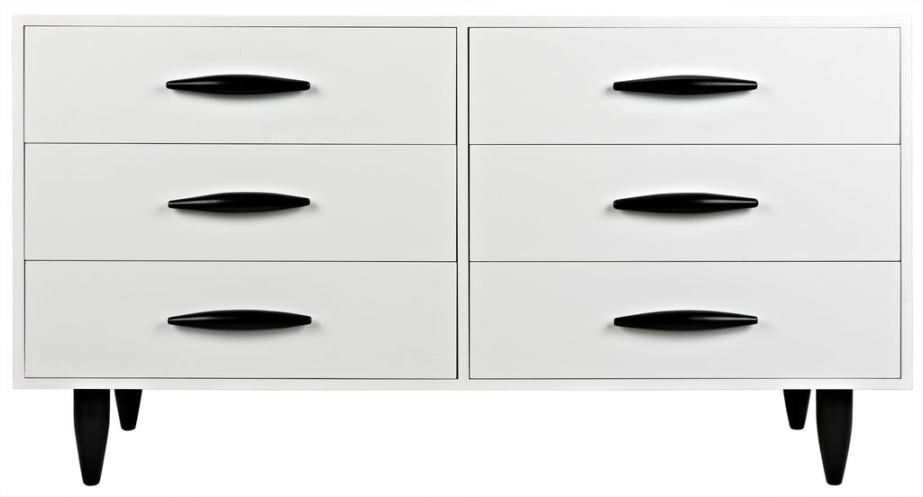 Williams Dresser - Mystic White With Black Shellac Handles