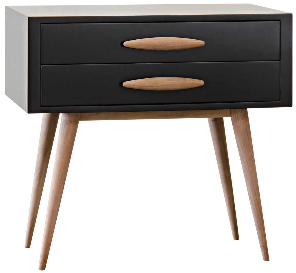 Taylor Nightstand - Noir With Unfinished Handles And Legs