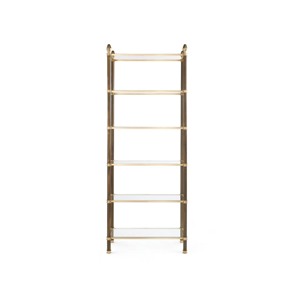 Pierce Etagere - Bronze and Polished Brass