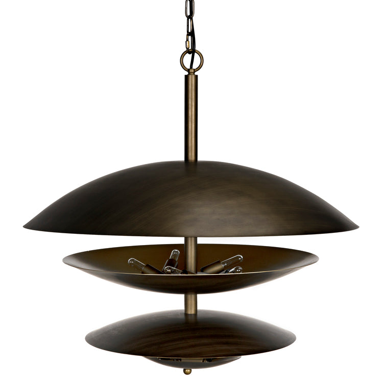 Nora Chandelier, Metal with Aged Brass Finish