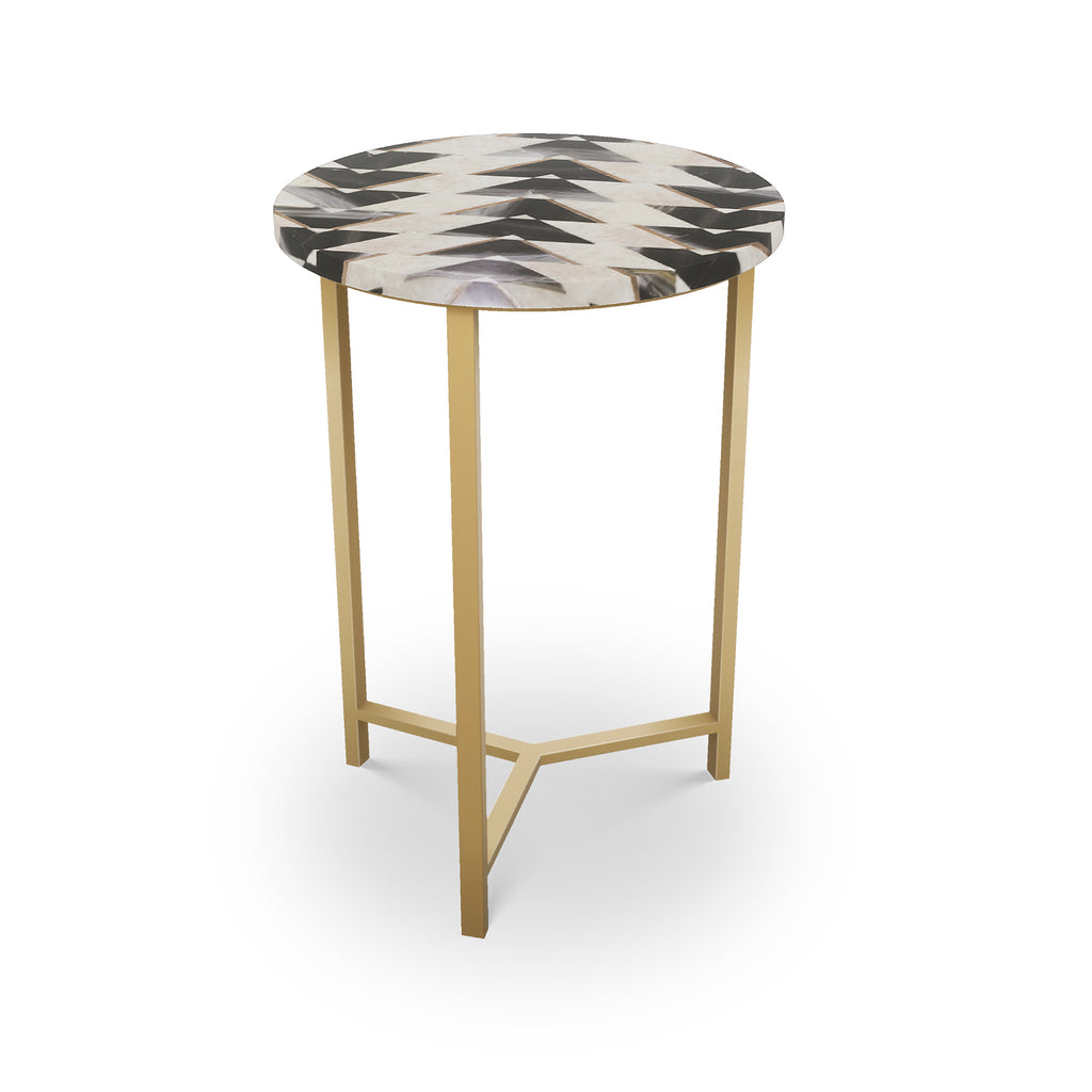 Prescott Table,Tri-Leg Brass