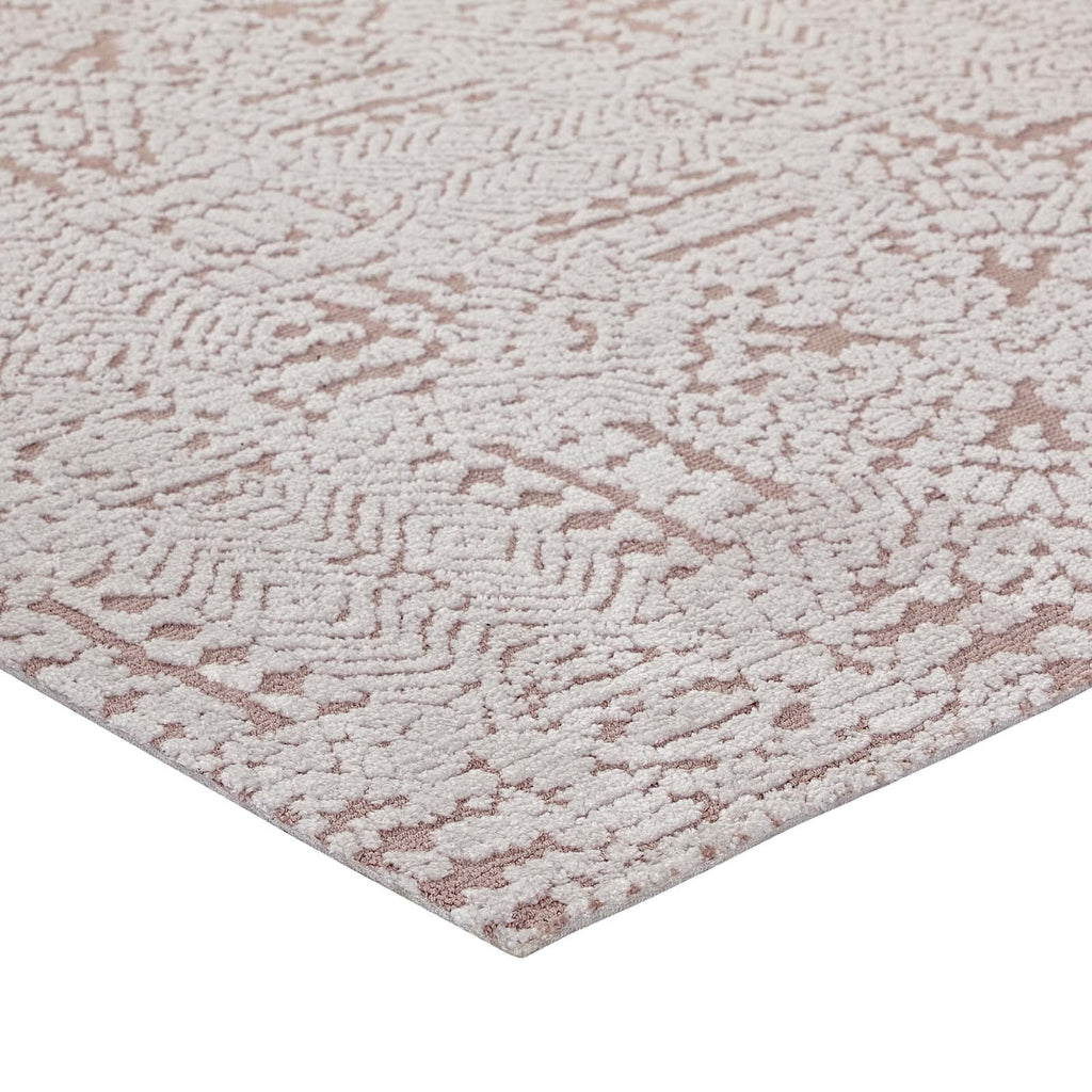 Javiera Contemporary Moroccan 5x8 Area Rug in Ivory and Cameo Rose