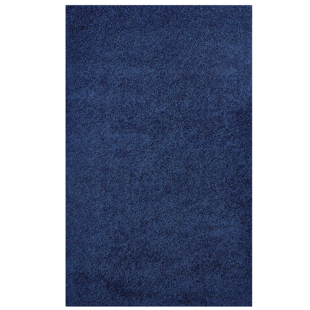 Enyssa Solid 5x8 Shag Area Rug in Navy