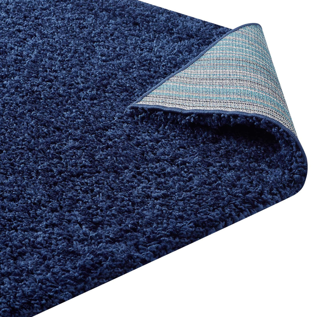 Enyssa Solid 5x8 Shag Area Rug in Navy