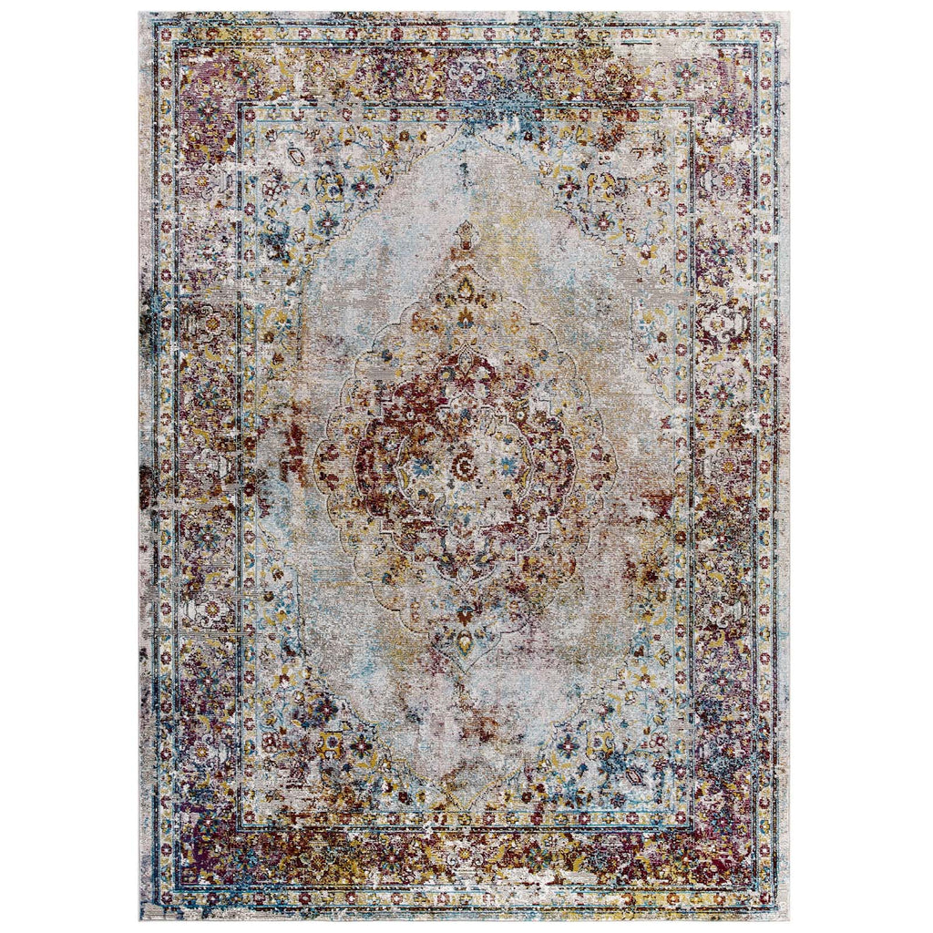 Success Merritt Transitional Distressed Floral Persian Medallion 4x6 Area Rug