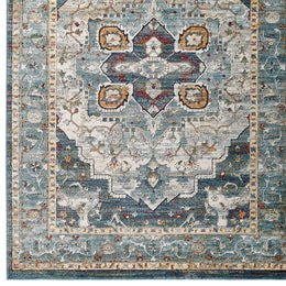 Tribute Diantha Distressed Vintage Floral Persian Medallion 5x8 Area Rug