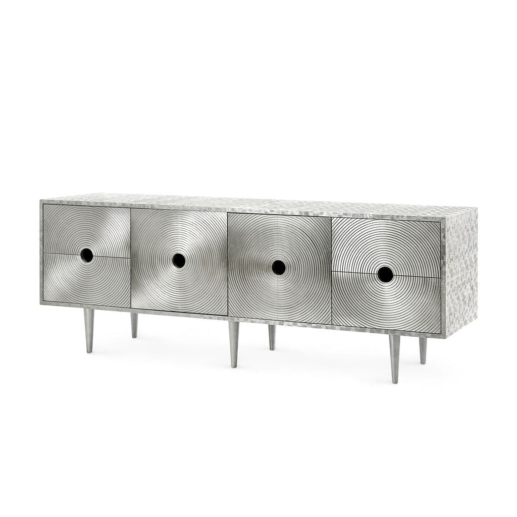 Randers 4-Drawer & 2-Door Cabinet - Nickel