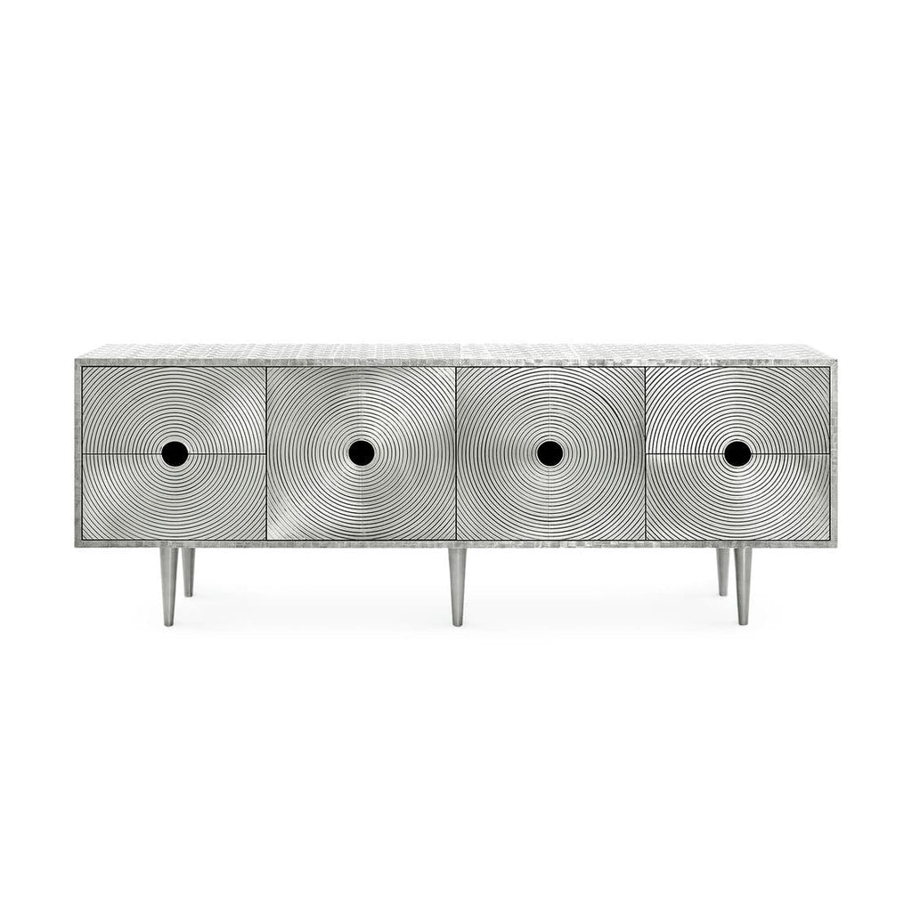 Randers 4-Drawer & 2-Door Cabinet - Nickel