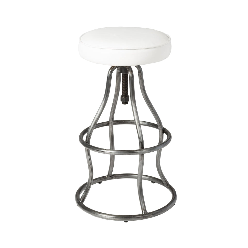 Bowie Stool - White Leather