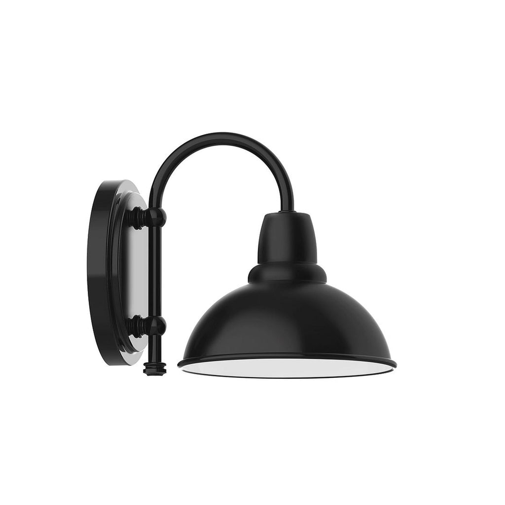 8" Cafe Shade, Wall Mount Sconce, Black - SCB105-41