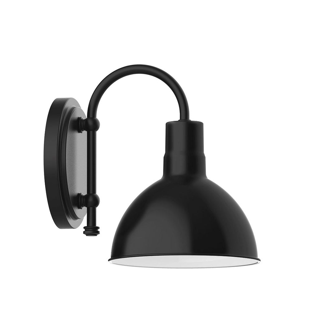 8" Deep Bowl Shade, Wall Mount Sconce, Black - SCB114-41