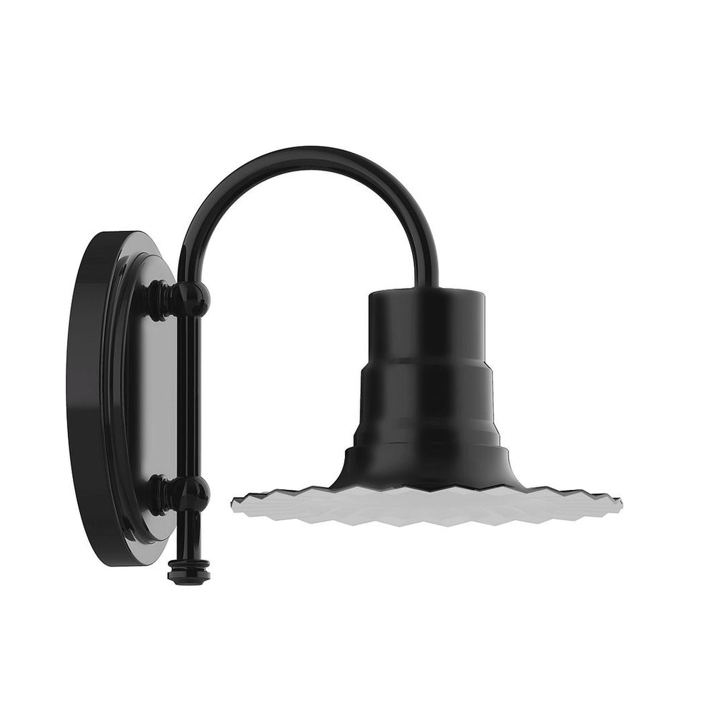 8" Radial Shade, Wall Mount Sconce, Black - SCB157-41