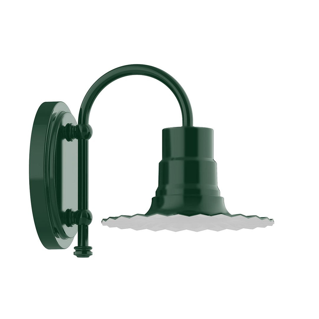 8" Radial Shade, Wall Mount Sconce, Forest Green - SCB157-42