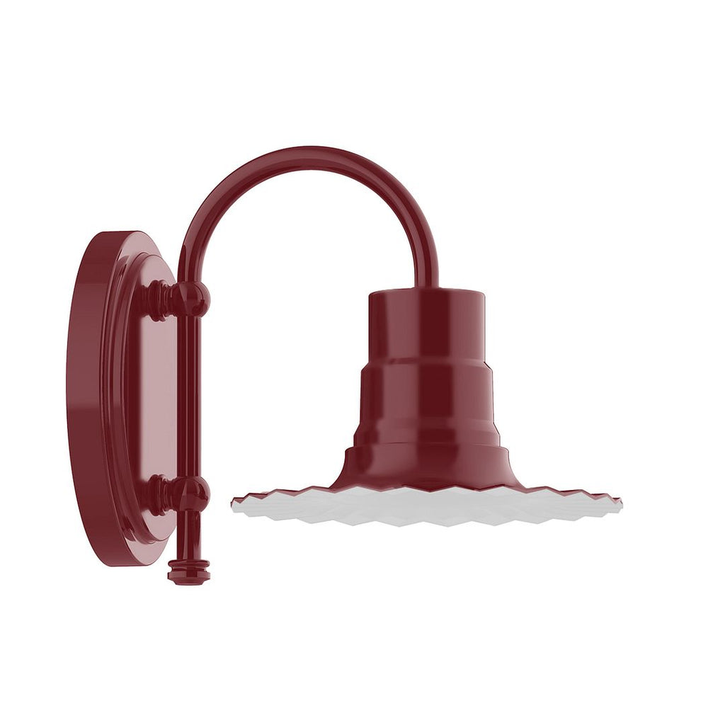 8" Radial Shade, Wall Mount Sconce, Barn Red - SCB157-55