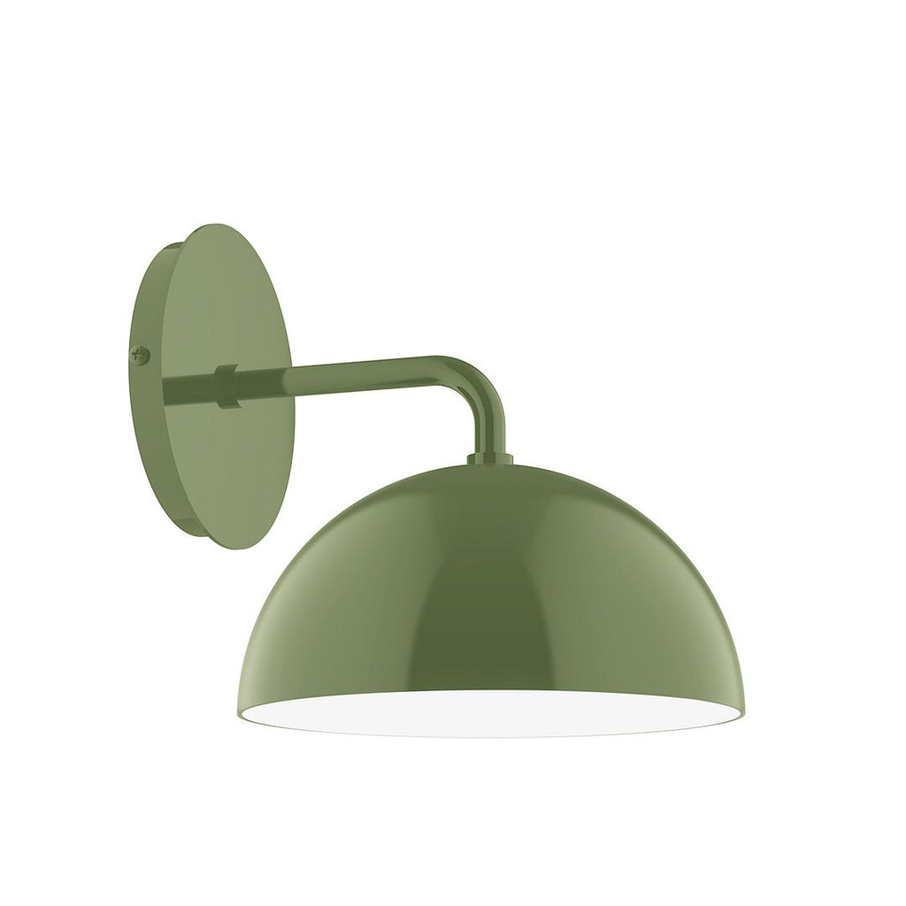 8" Axis Mini Dome Wall Sconce With 6 Inch White Opal Glass Globe,, Fern Green - SCJ431-G15-22