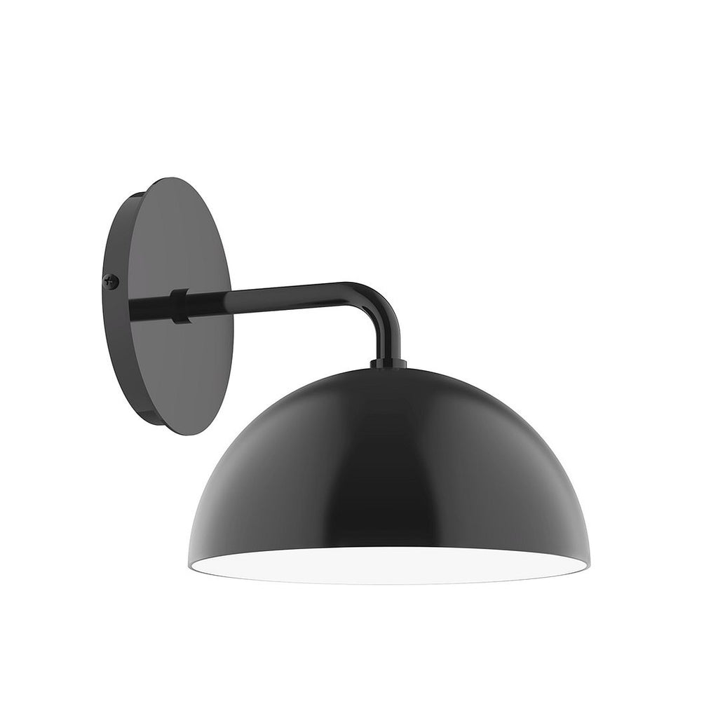 8" Axis Mini Dome Wall Sconce With 6 Inch White Opal Glass Globe,, Black - SCJ431-G15-41