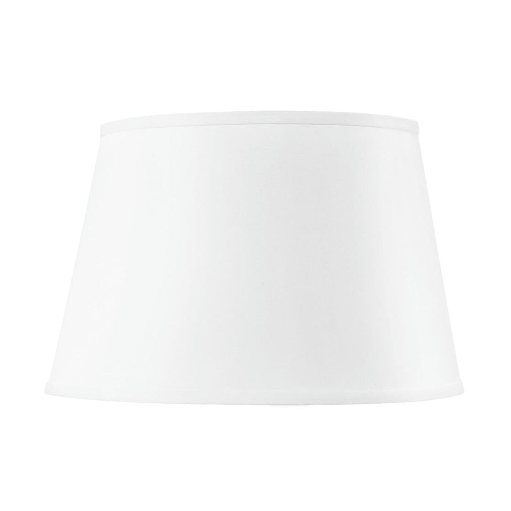 Shade 16-inch White Linen, with Nickel - White