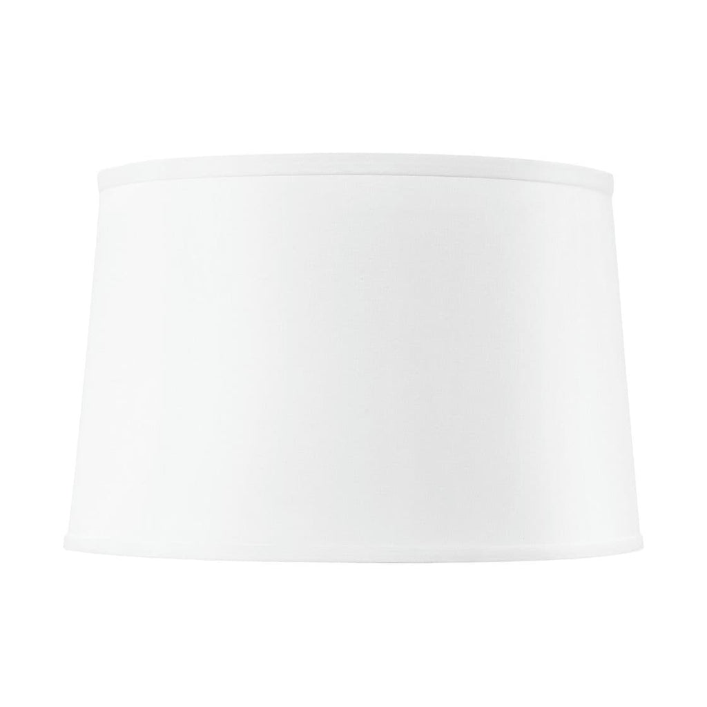 Shade 17-inch White Linen, with Gold - White