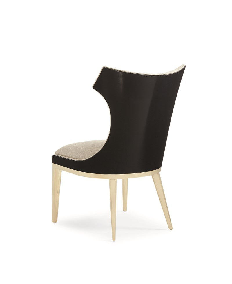 The Urbane Dining Side Chair - Satin Ebony, Majestic Gold