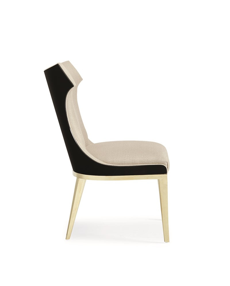 The Urbane Dining Side Chair - Satin Ebony, Majestic Gold