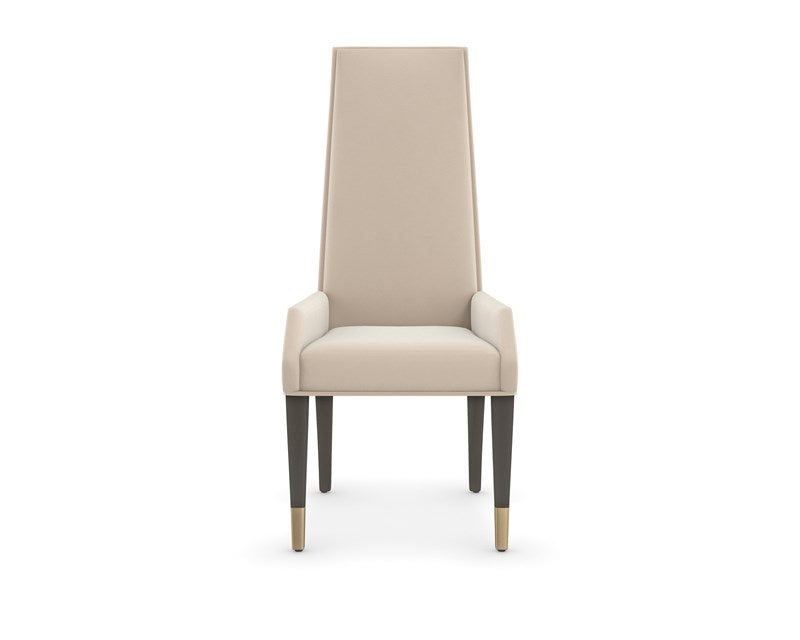 The Masters Dining Arm Chair - Chocolate Truffle, Brushed Gold