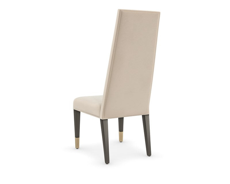 The Masters Dining Side Chair - Chocolate Truffle, Brushed Gold