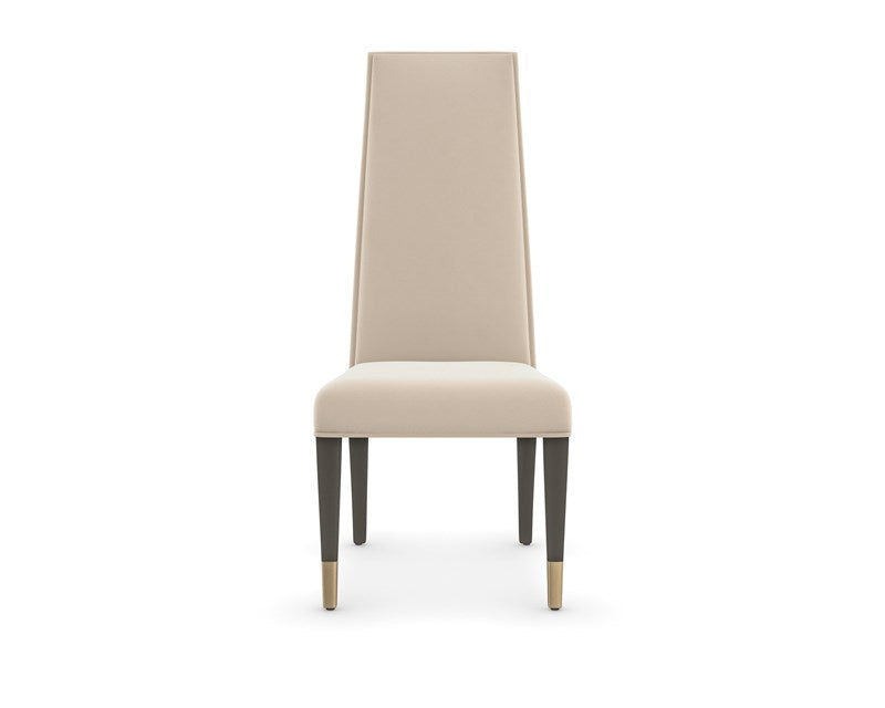 The Masters Dining Side Chair - Chocolate Truffle, Brushed Gold