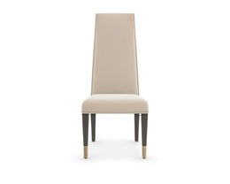 The Masters Dining Side Chair - Chocolate Truffle, Brushed Gold