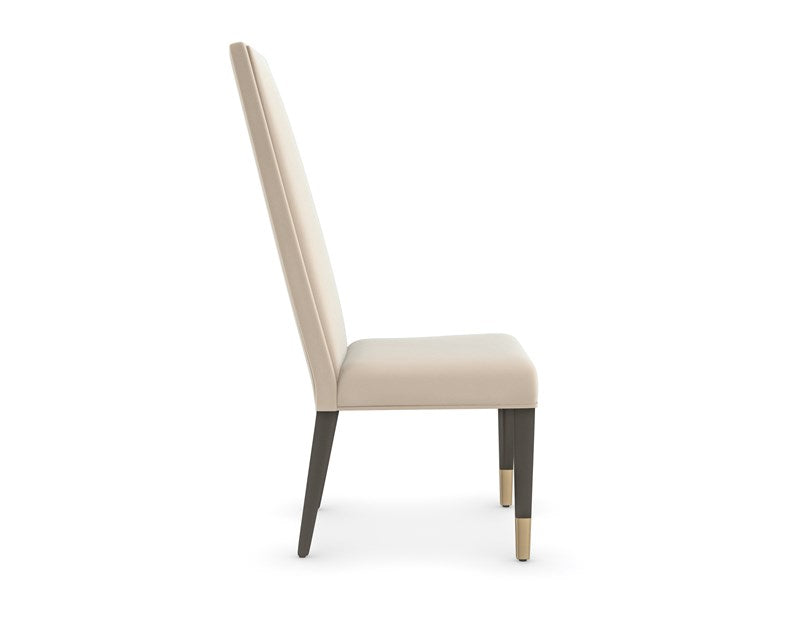 The Masters Dining Side Chair - Chocolate Truffle, Brushed Gold