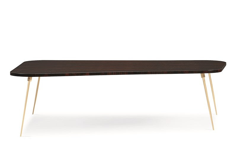 The Geo Modern Cocktail Table - Natural Ebony, Urban Brass