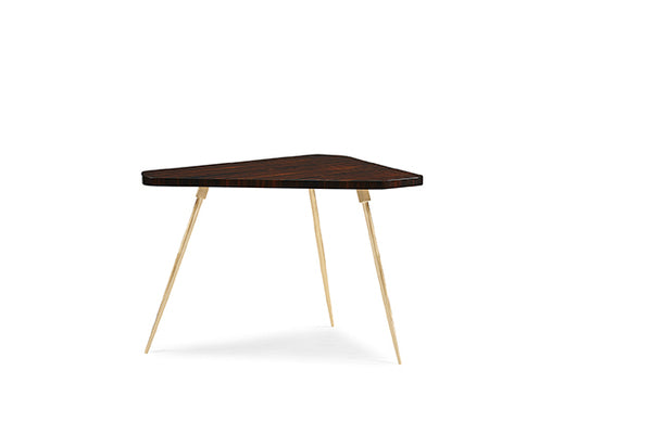 The Trilogy Side Table - Natural Ebony, Urban Brass - SIG-418-417