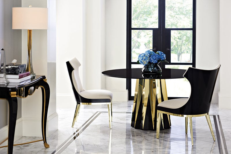 The Urbane Dining Side Chair - Satin Ebony, Majestic Gold