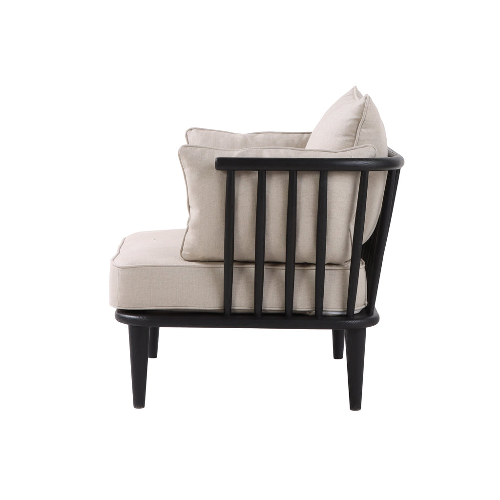 Marina Club Chair - Light Linen/Black Frame
