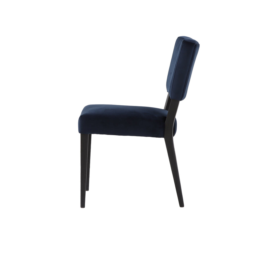 Luella Dining Chair - Navy Velvet/Black Legs - Set of 2