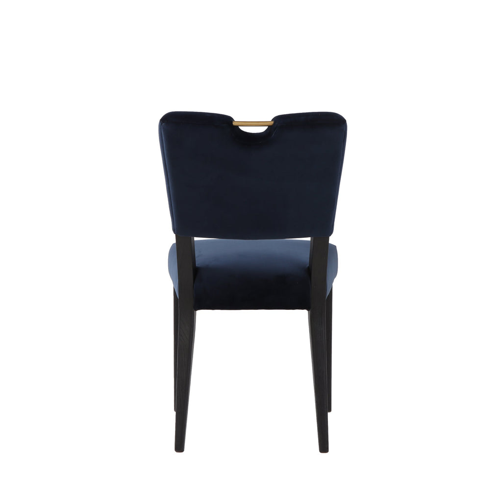 Luella Dining Chair - Navy Velvet/Black Legs - Set of 2