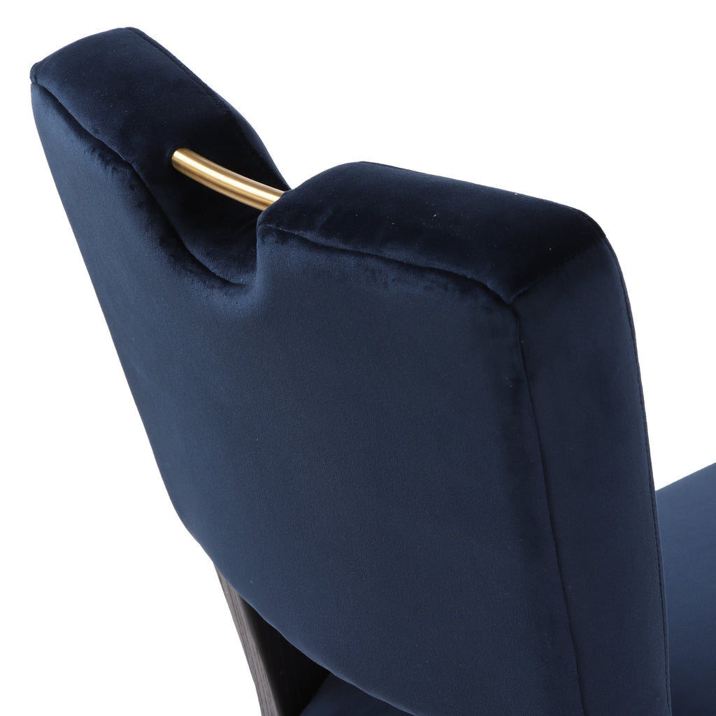 Luella Dining Chair - Navy Velvet/Black Legs - Set of 2