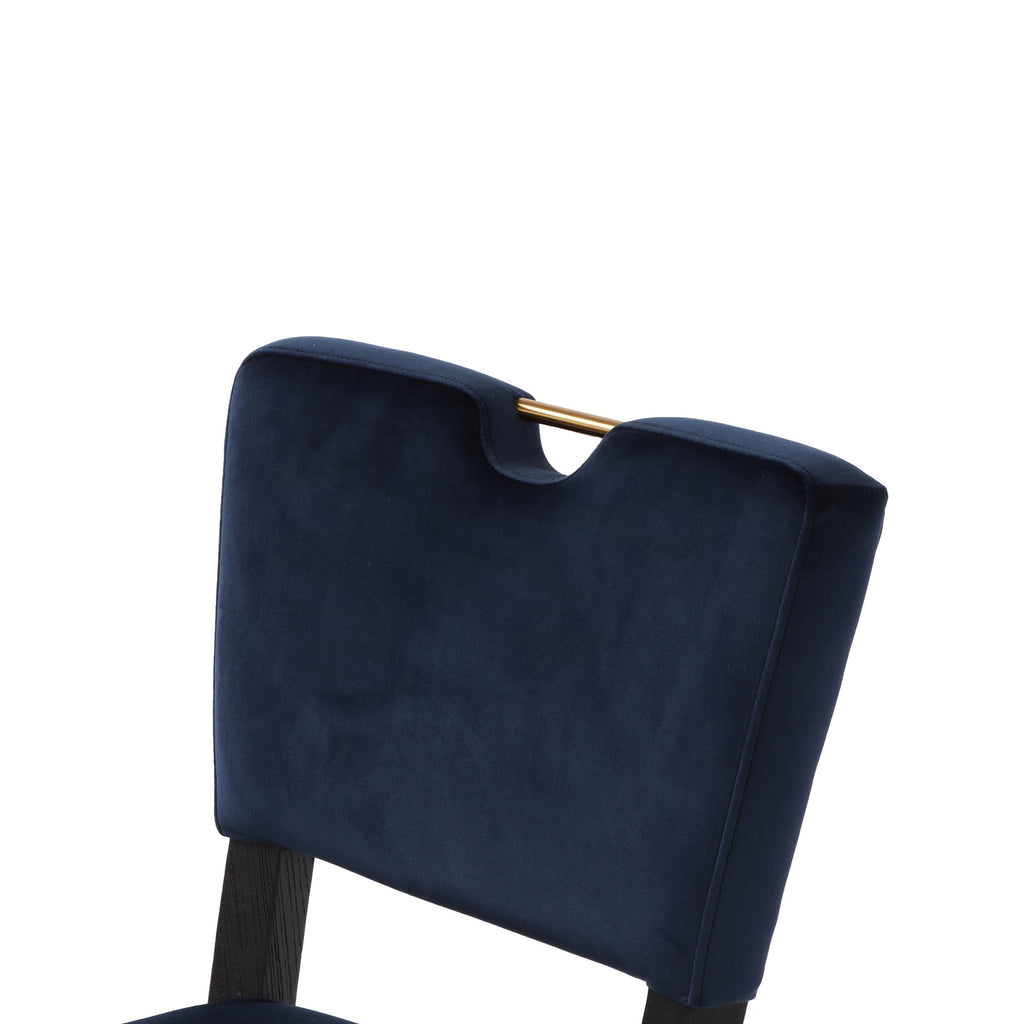 Luella Dining Chair - Navy Velvet/Black Legs - Set of 2