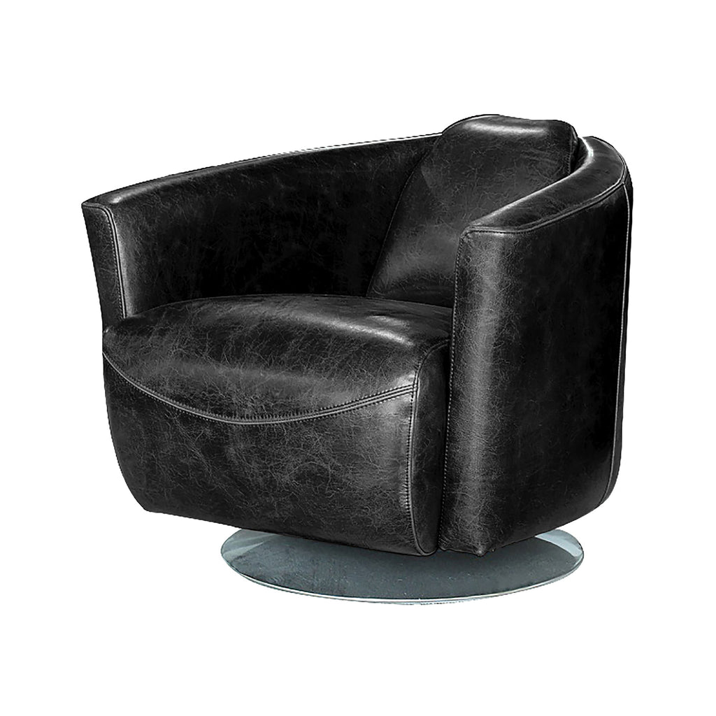 Lannister Swivel Club Chair - Black