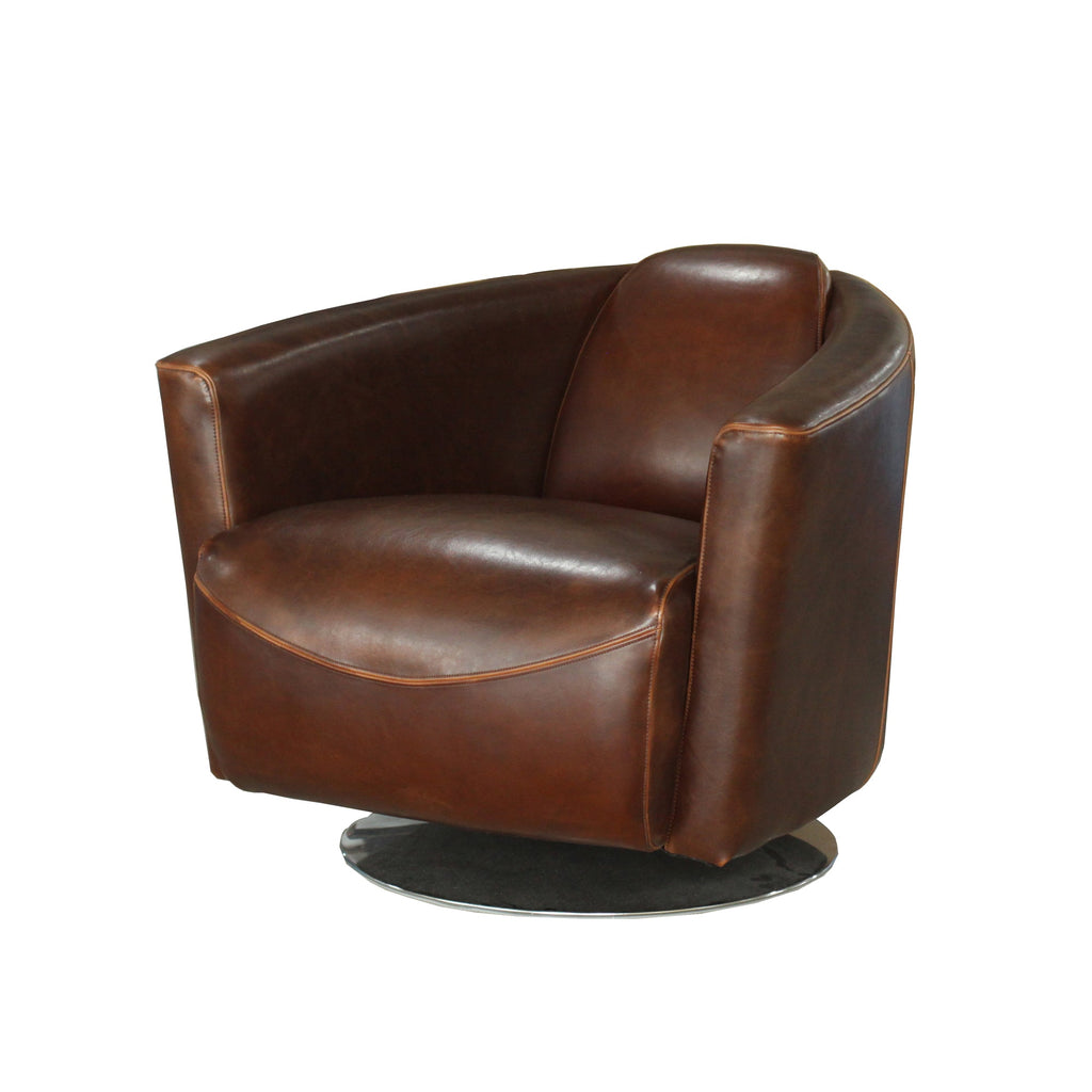 Lannister Swivel Club Chair - Brown