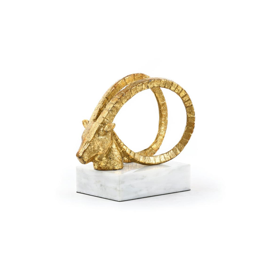 Spiral Horn Statue - Gold Leaf