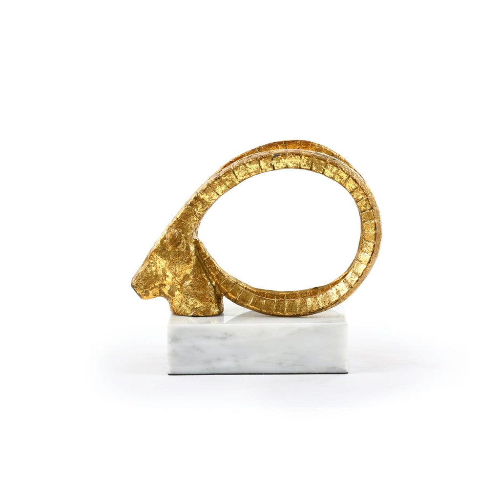 Spiral Horn Statue - Gold Leaf