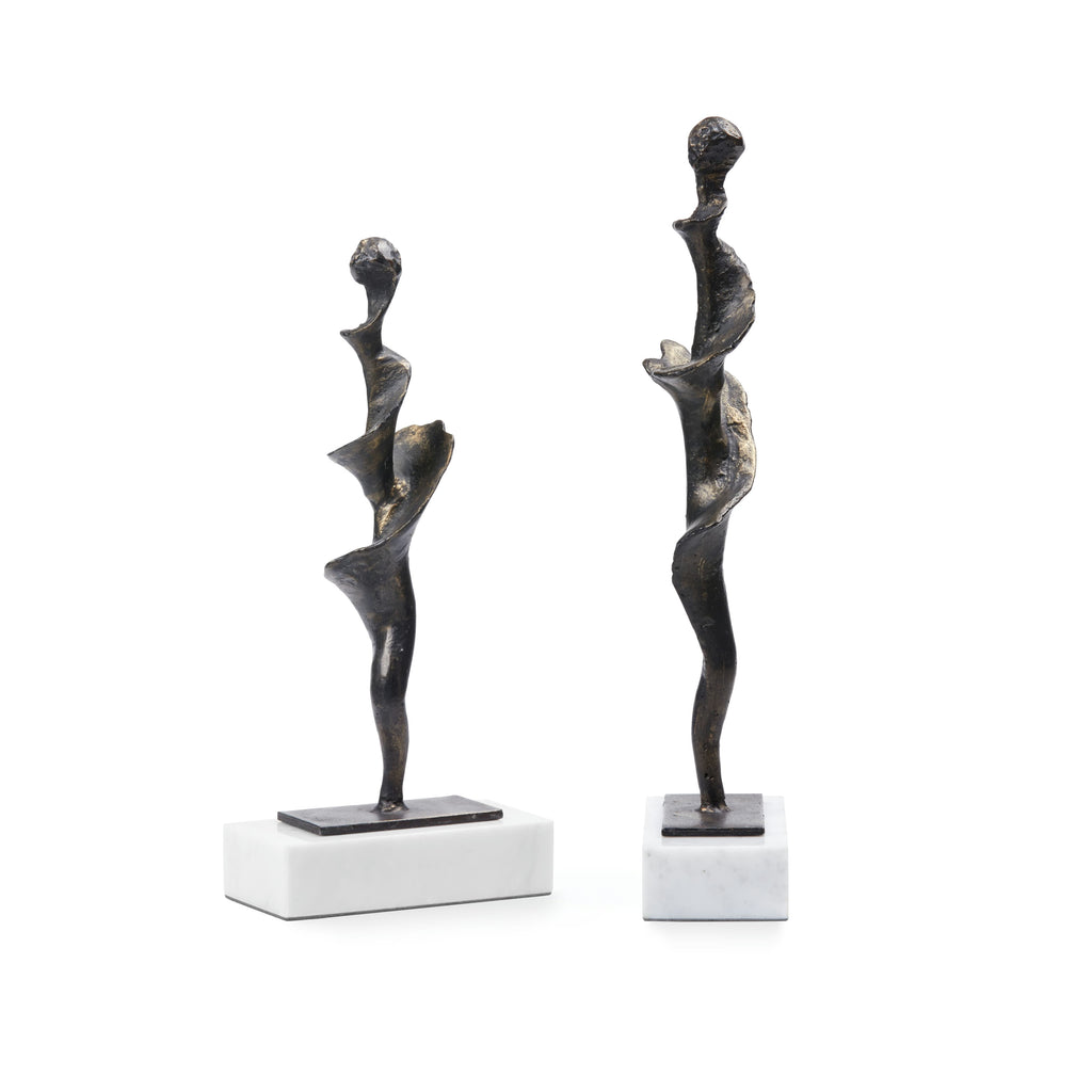 Spiral Small Statue Set of 2 - Bronze Finish