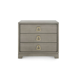 Stanford 3-Drawer Side Table - Taupe Gray