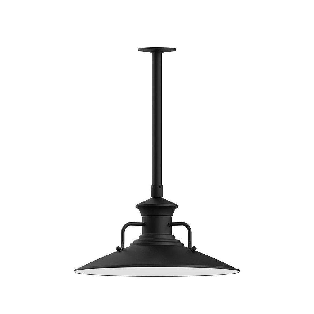 18" Homestead Shade, Stem Mount Pendant With Canopy, Black - STB143-41-T24
